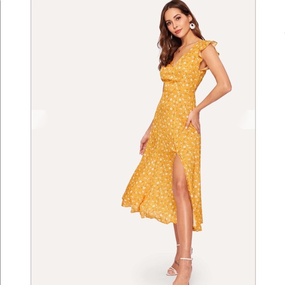 Final sale! Open back chiffon dress - Picture 3 of 9